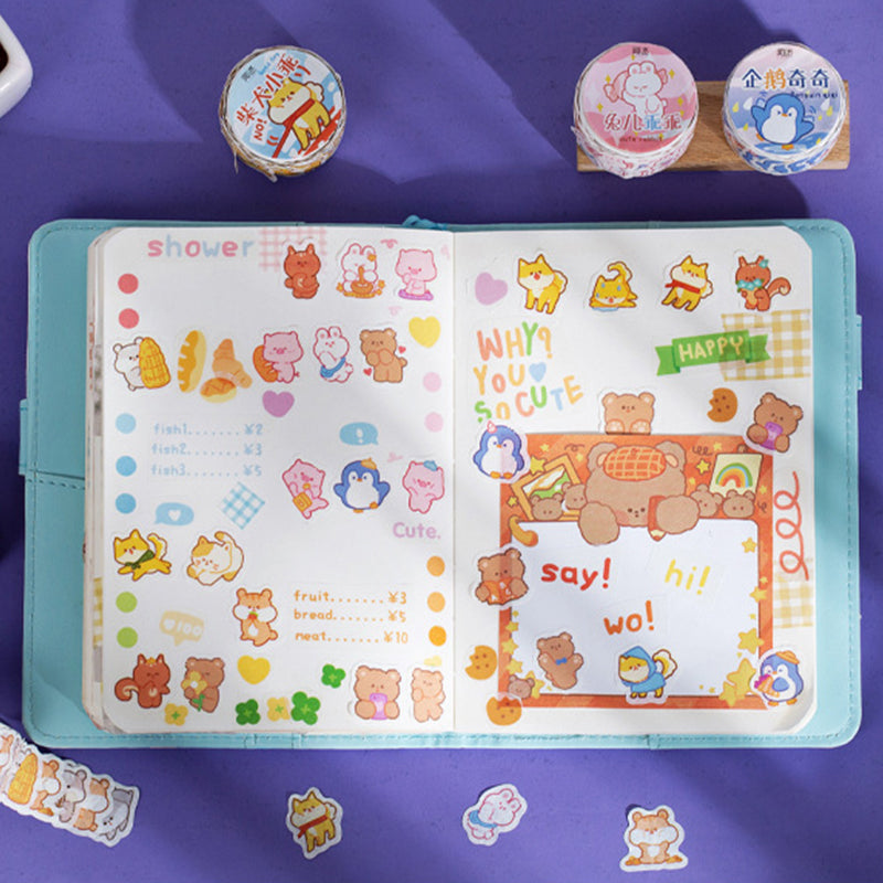 Yuxian Mini Die-Cut and Paper Tape Zoo Series 100 Stickers