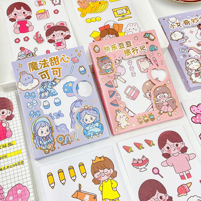 50 Pieces Korean Cartoon Paper Sticker Set