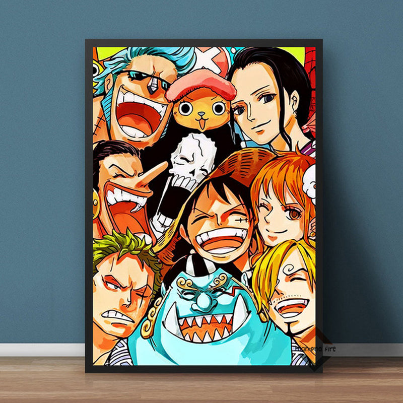 One Piece Crew Member Canvas Cloth Printed Poster