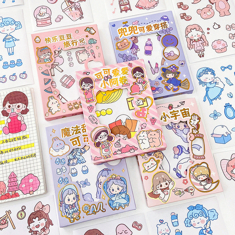 50 Pieces Korean Cartoon Paper Sticker Set