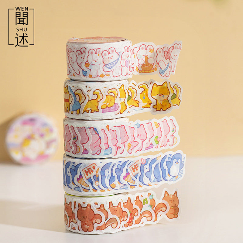 Yuxian Mini Die-Cut and Paper Tape Zoo Series 100 Stickers