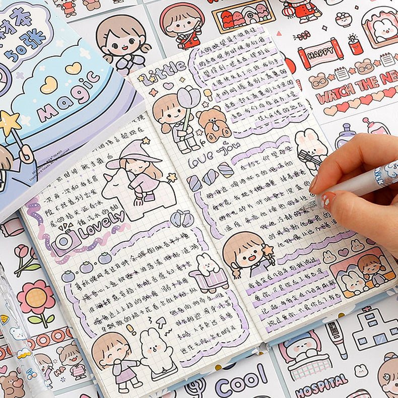 25 Sheets Korean Waterproof Sticker Book