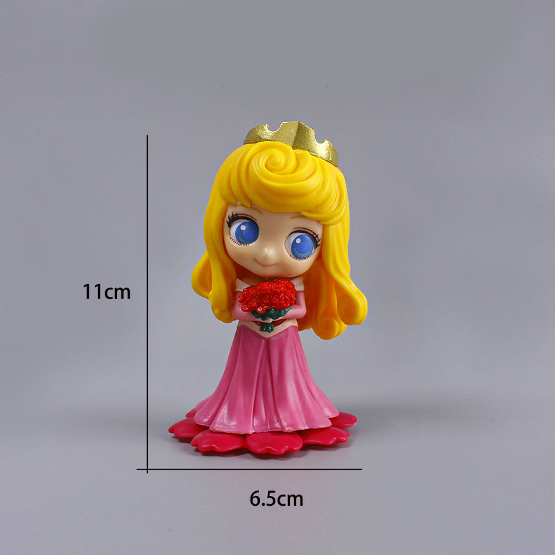 Solid PVC flower base Disney Dolls Mini Figure