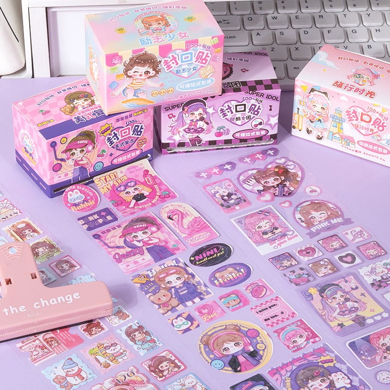 Mini Pattern Box Out Pre Cut Dolls Sticker