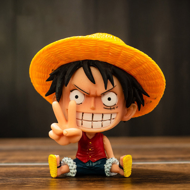 One Piece Luffy Zoro Sanji Car Decoration Figures