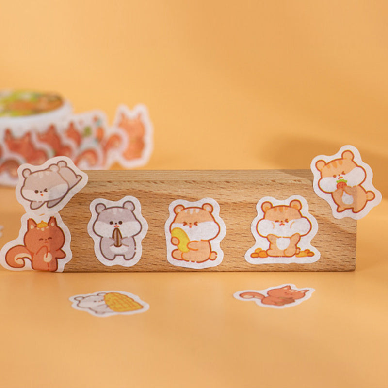 Yuxian Mini Die-Cut and Paper Tape Zoo Series 100 Stickers