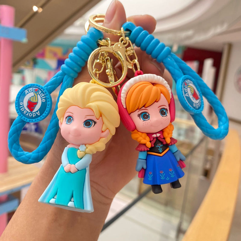 Frozen Elsa Anna Pendant Keychain with Strap