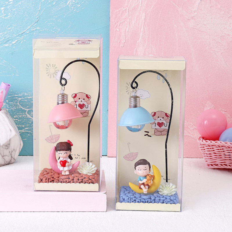 Doll Sitting on Moon Creative Night Lamp