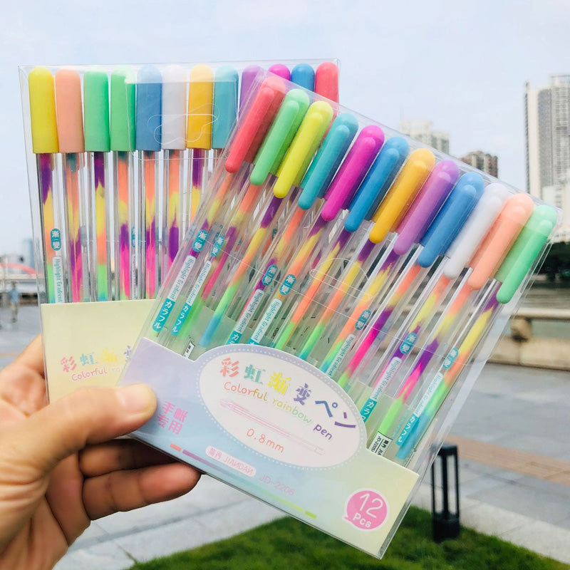 Gradient Rainbow Pastel Color Gel Pen