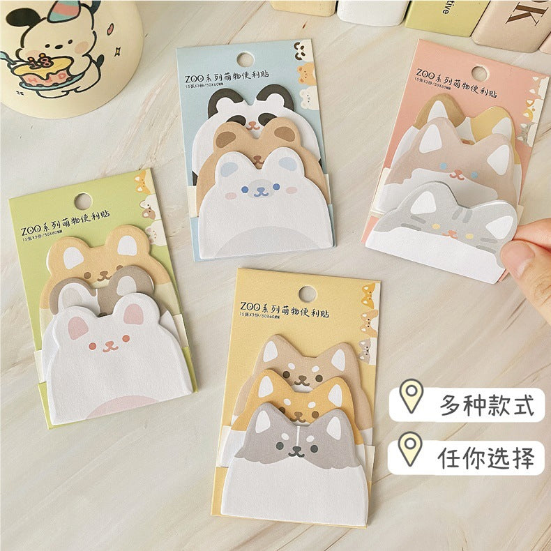 Adorable Animal Faces Sticky Notes Packet