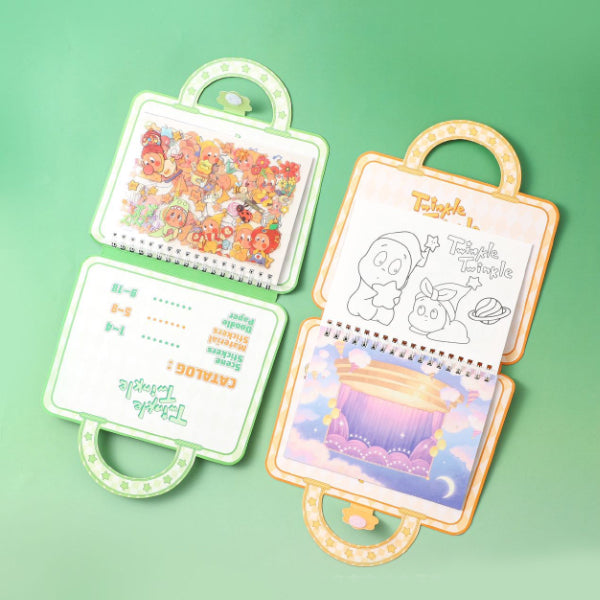 Portable Sticker Activity Book Set – Creative Sticker Pack with Doodle Pages for Kids