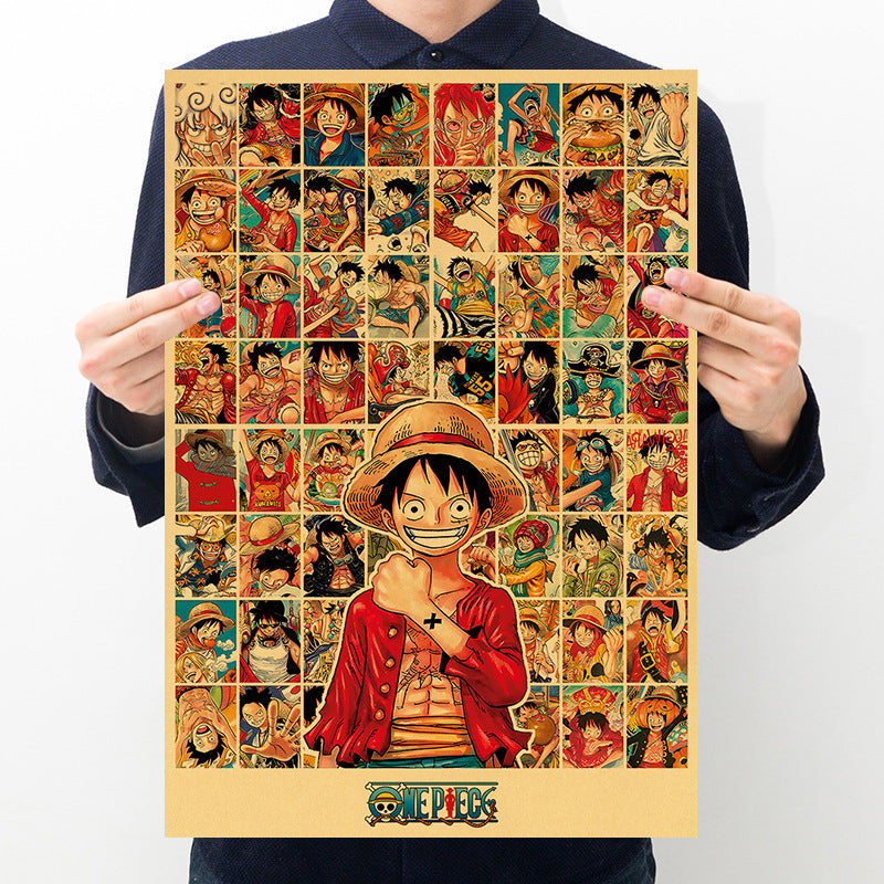 One Piece Luffy All Expression Poster