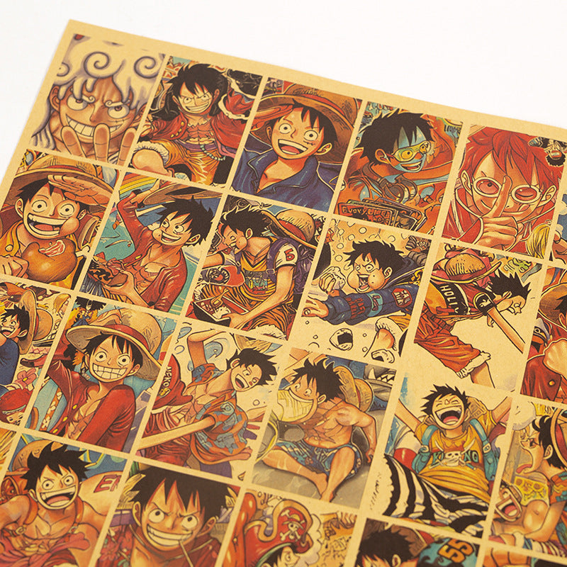 One Piece Luffy All Expression Poster