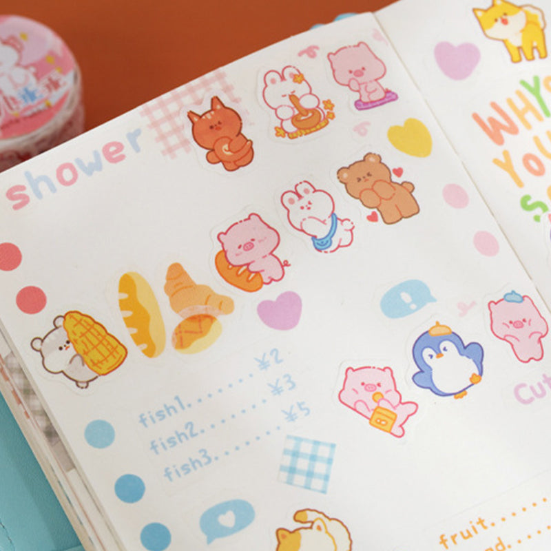 Yuxian Mini Die-Cut and Paper Tape Zoo Series 100 Stickers