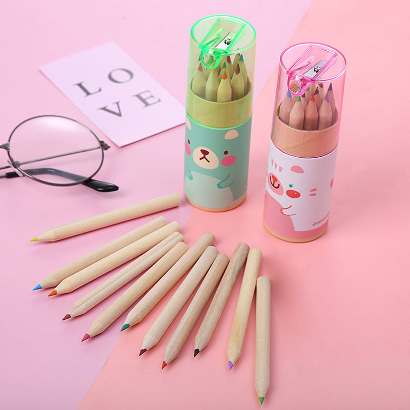 Color Pencil Set With Sharpener of Kids 12 PCs