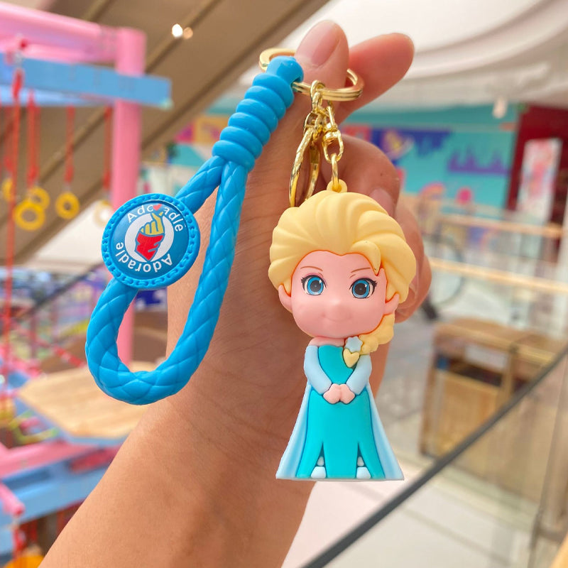 Frozen Elsa Anna Pendant Keychain with Strap