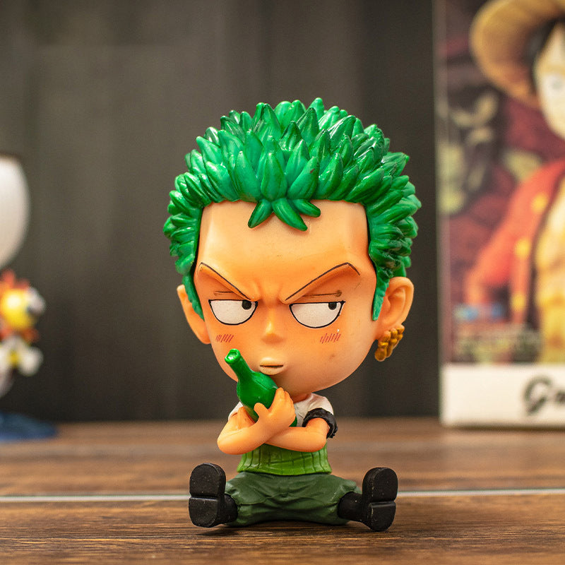 One Piece Luffy Zoro Sanji Car Decoration Figures