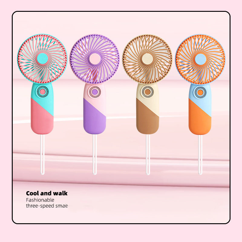 Colorful Mini Handheld Fan – Portable Three-Speed Summer Fan for Travel & Daily Use