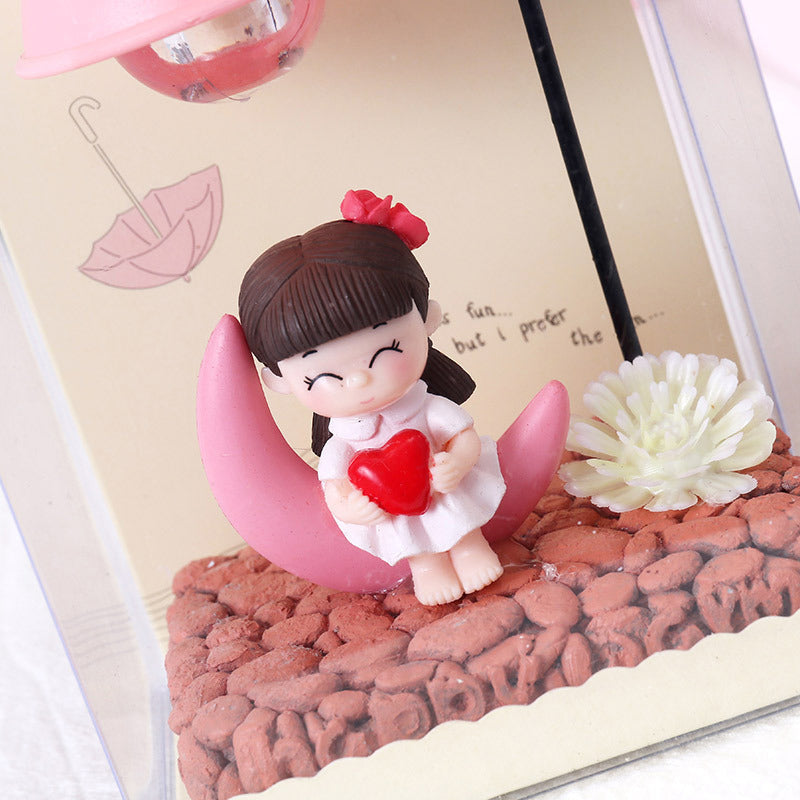 Doll Sitting on Moon Creative Night Lamp