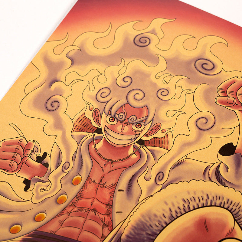 One Piece Luffy Gear 5 Nika Kraft Paper A3 Poster