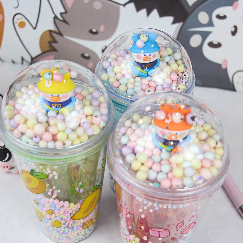 Cartoon Plastic Straw Cup Sipper