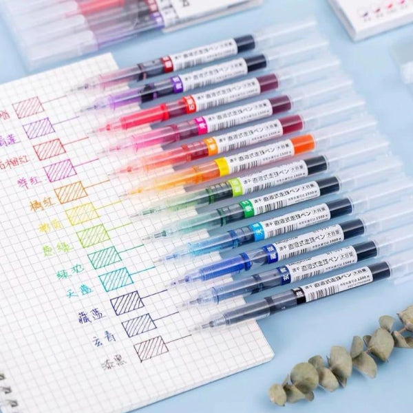 6-Color Candy Color Gel Pen Set – 0.5mm Straight Liquid Ink Pens for School & Journaling