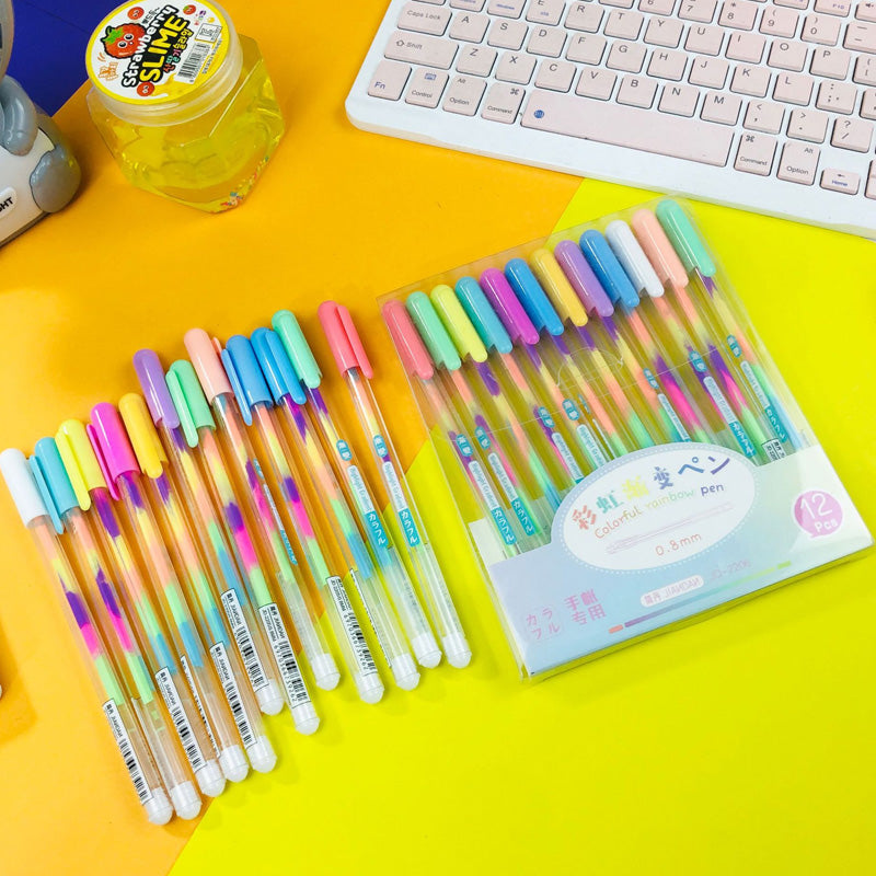 Gradient Rainbow Pastel Color Gel Pen