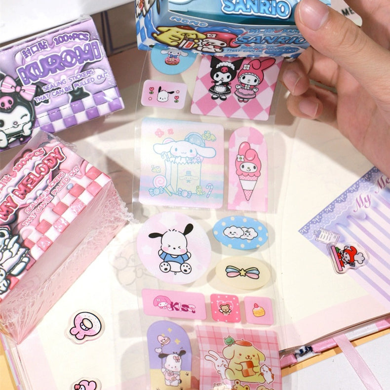 Boxed Pull-Out Pre Cut Sanrio Sticker Roll