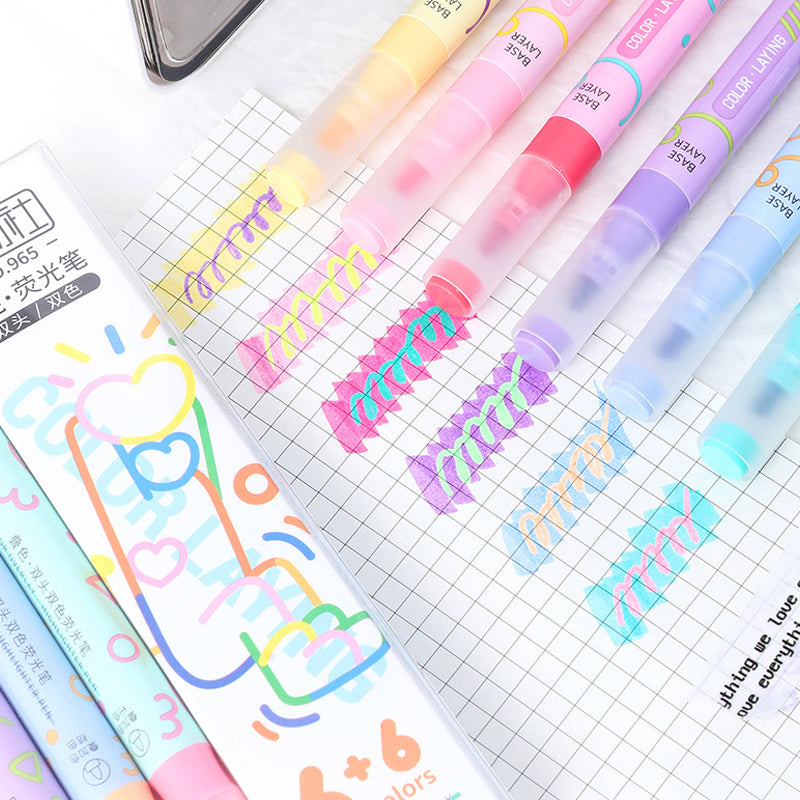 Double-Headed Colorful Highlighter Magic Markers