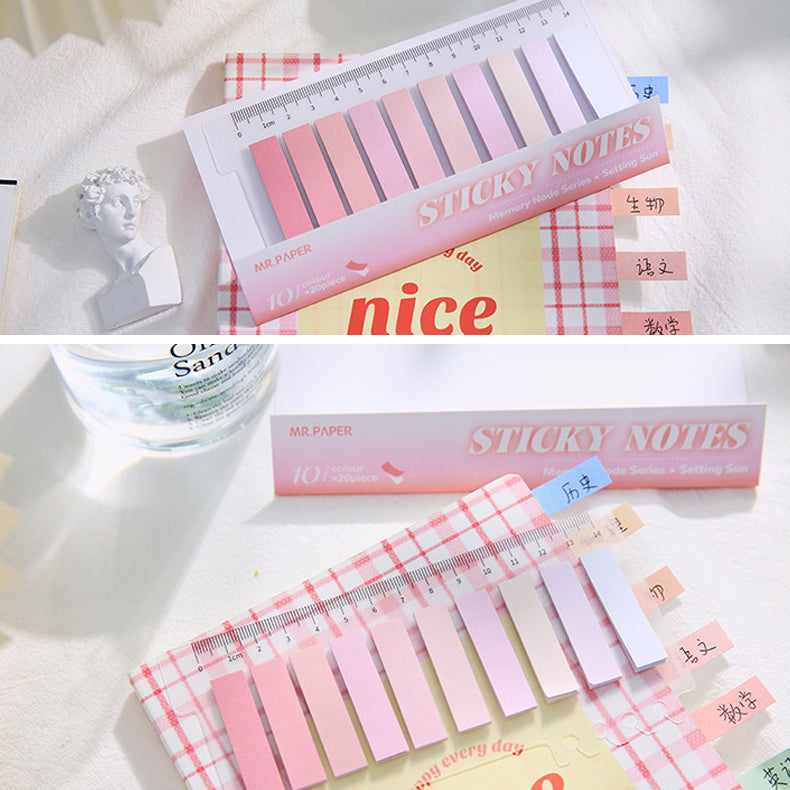 Pastel Color Mini Stripe Bookmark Sticky Notes