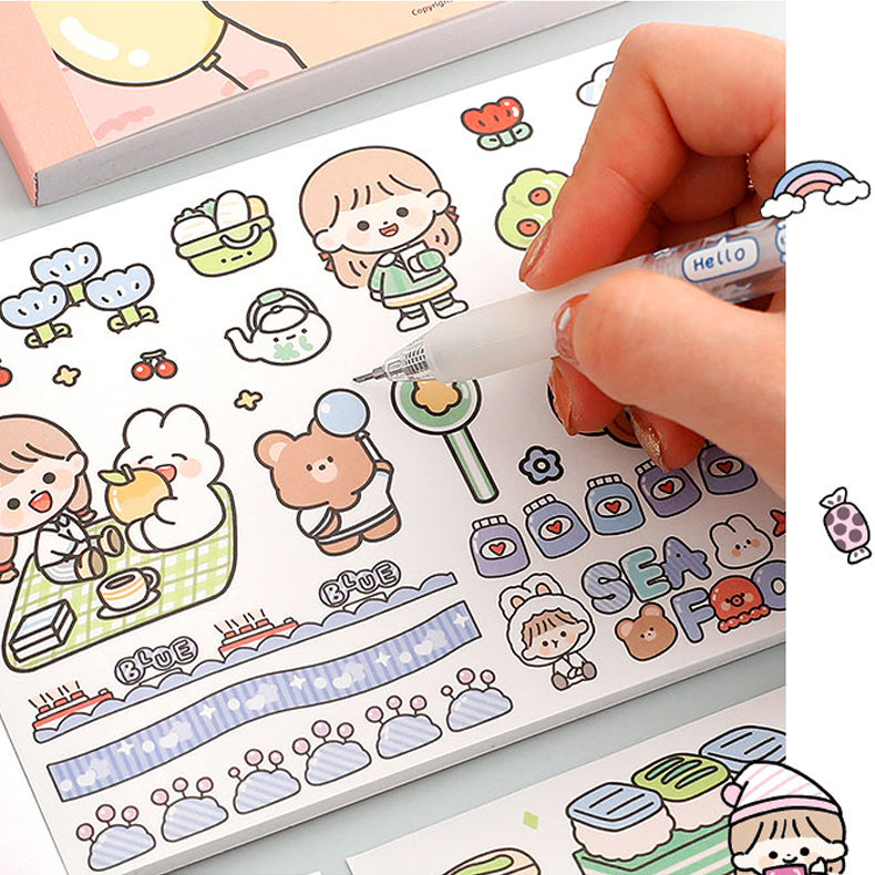 25 Sheets Korean Waterproof Sticker Book