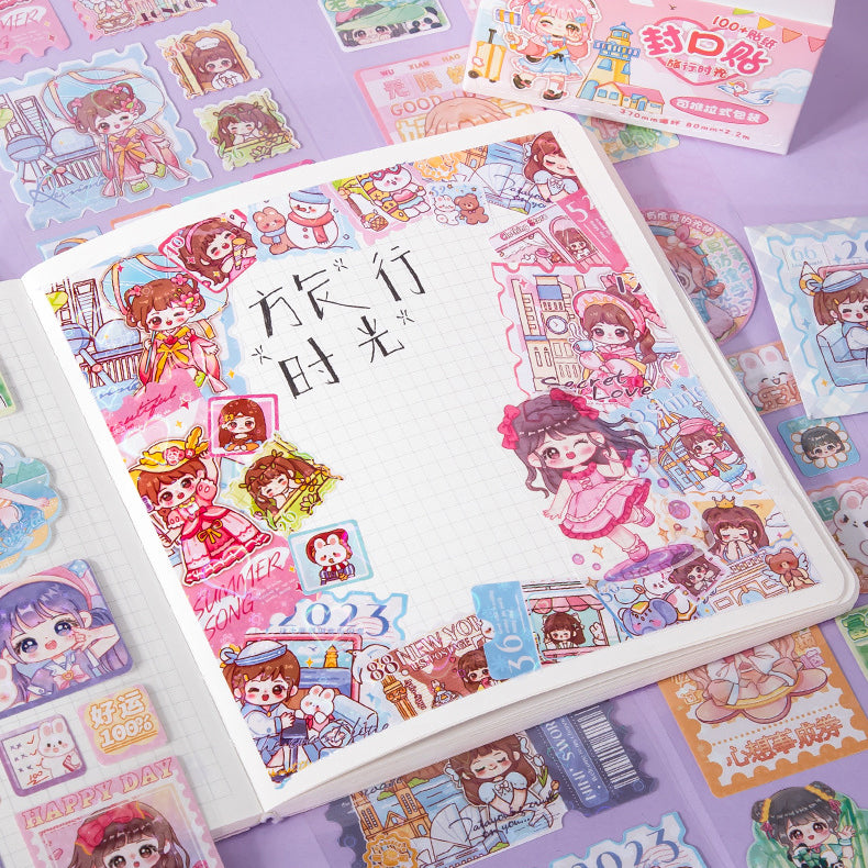 Mini Pattern Box Out Pre Cut Dolls Sticker