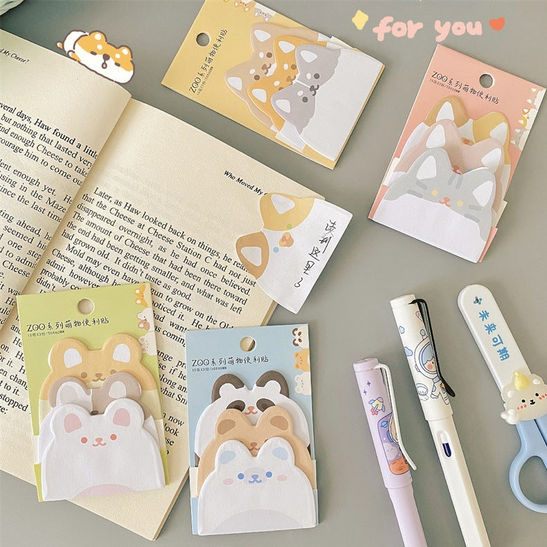 Adorable Animal Faces Sticky Notes Packet