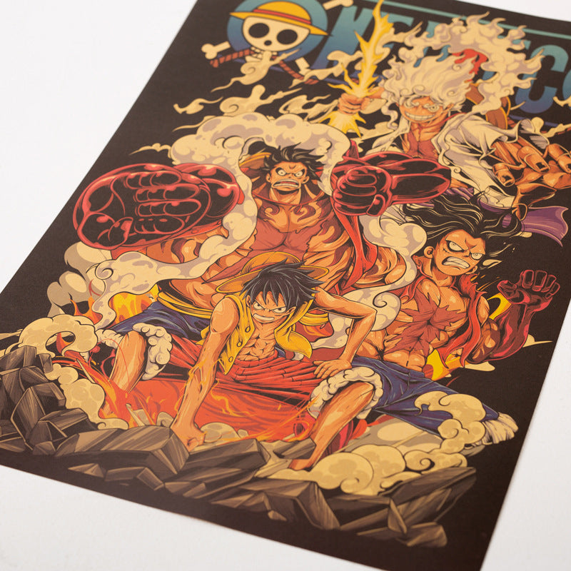 One Piece Luffy All Gear Vintage Poster B3