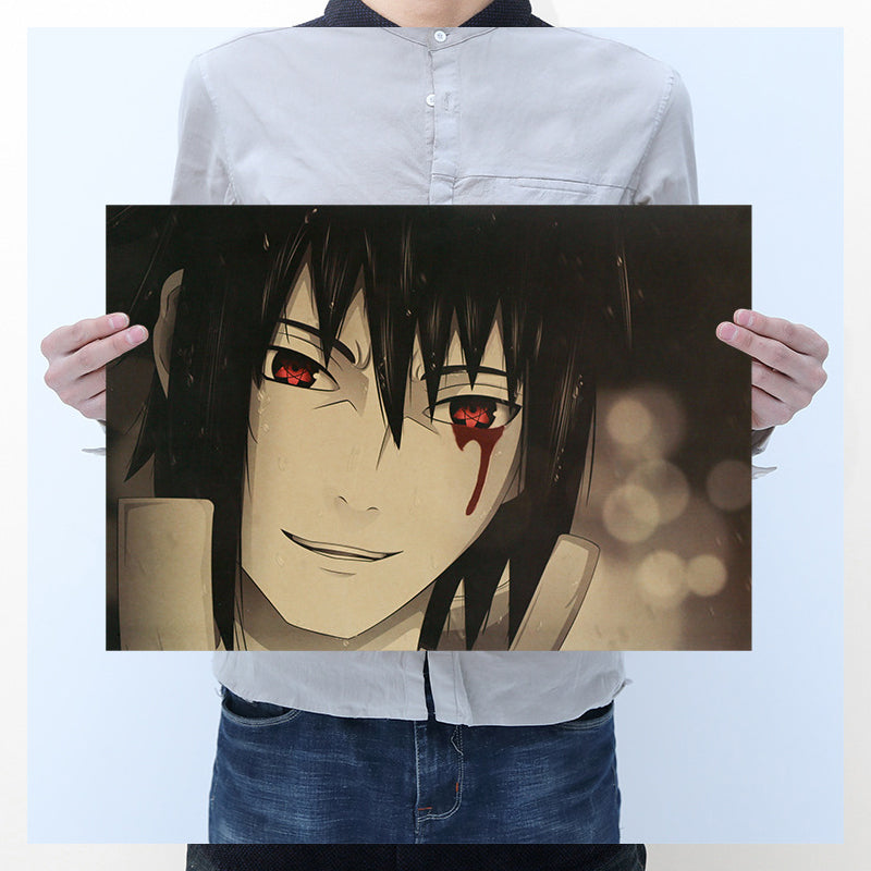 Sasuke Sharingan Blood Eye Retro Poster B3