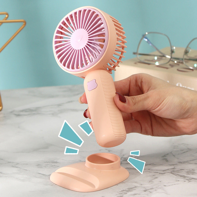 USB Rechargeable Silent Portable Fan with Phone Holder