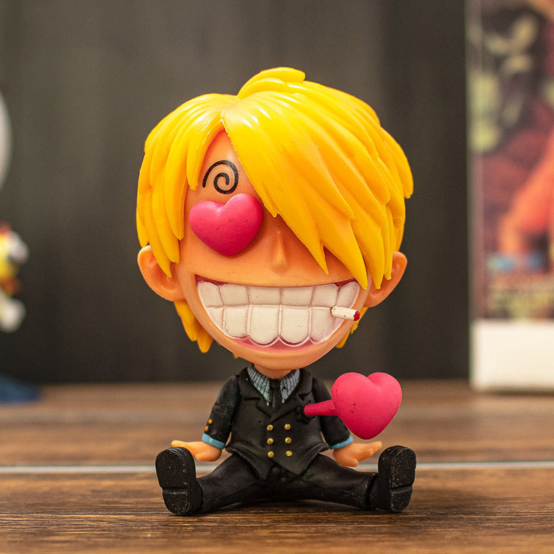 One Piece Luffy Zoro Sanji Car Decoration Figures