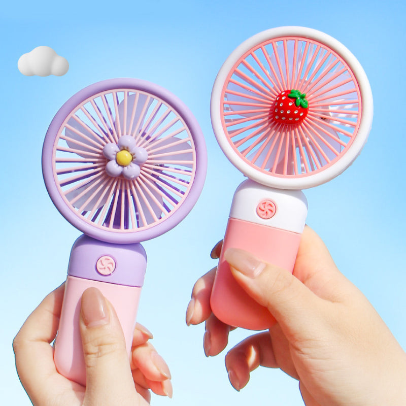 Mini Handheld Fan with Flower Design – Portable USB Summer Fan with Stand