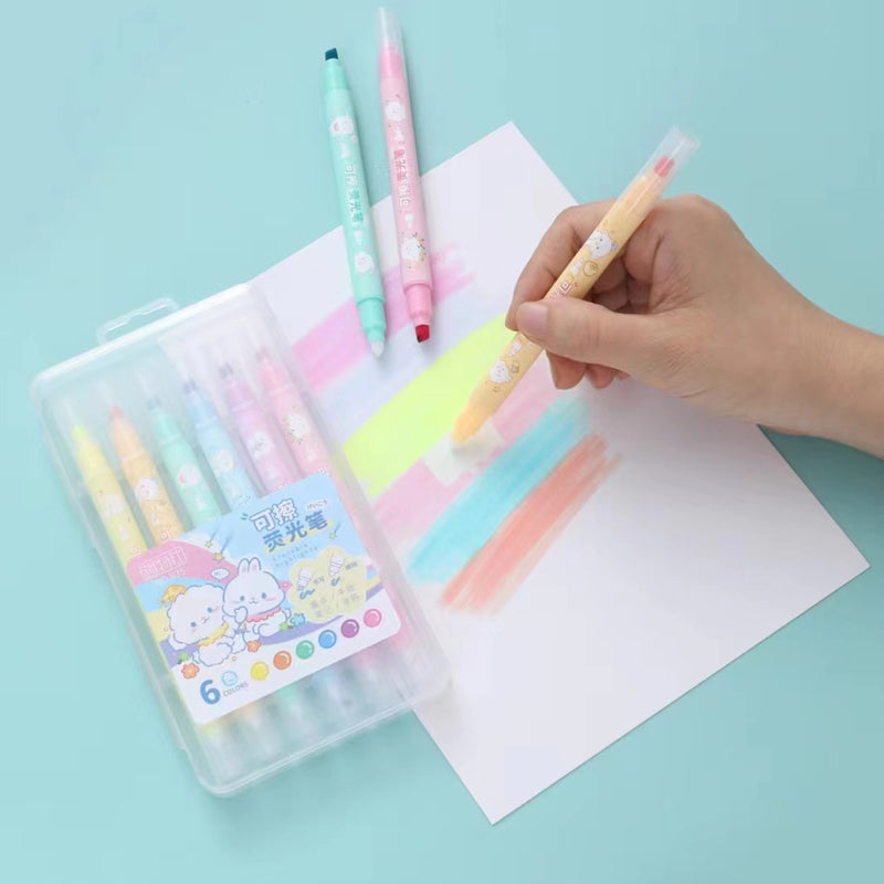 Double Headed Erasable Highlighter Markers
