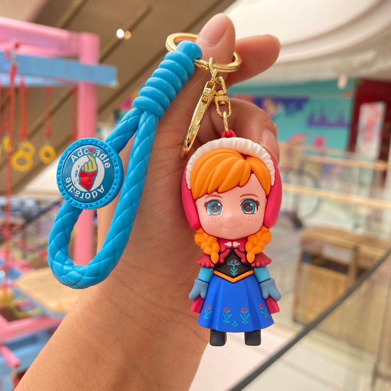 Frozen Elsa Anna Pendant Keychain with Strap