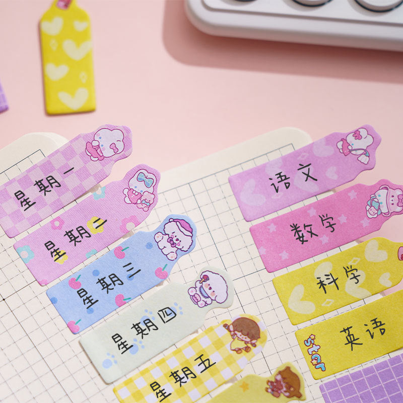 Cartoon Colorful Girly Sticky Notes Mini Bookmarks