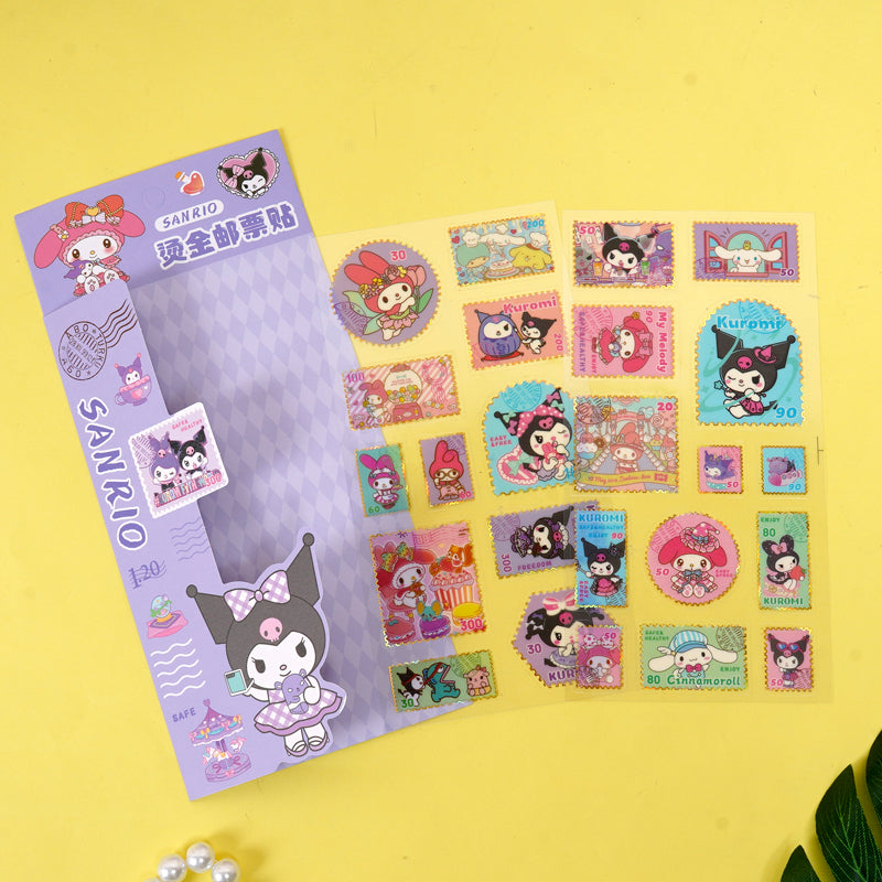 Sanrio Gold Stamp Sticker Pack of 2 Sheets