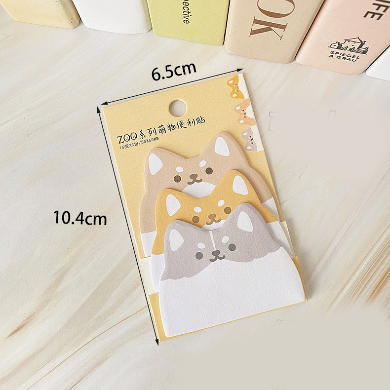 Adorable Animal Faces Sticky Notes Packet