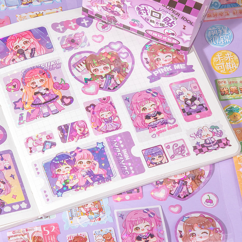 Mini Pattern Box Out Pre Cut Dolls Sticker