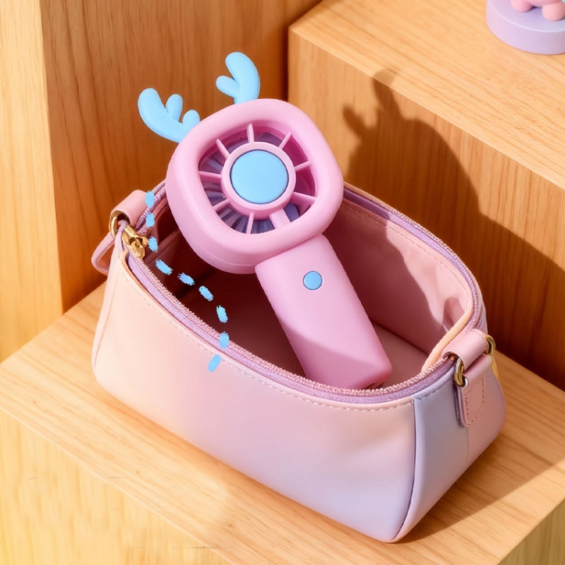 Bunny Mini Table Fan with Phone Stand – Portable Summer Desk Fan for Kids & Travel