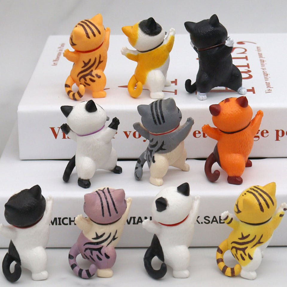 Set of 2 Dancing Cat Mini Figures