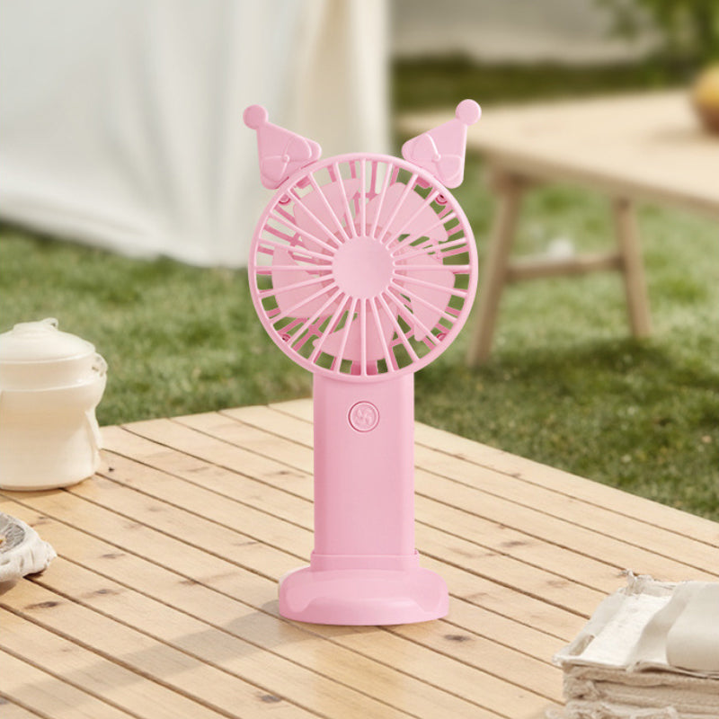 Cute Three-Speed Mini Handheld Fan with Phone Stand – Portable Summer Desk Fan