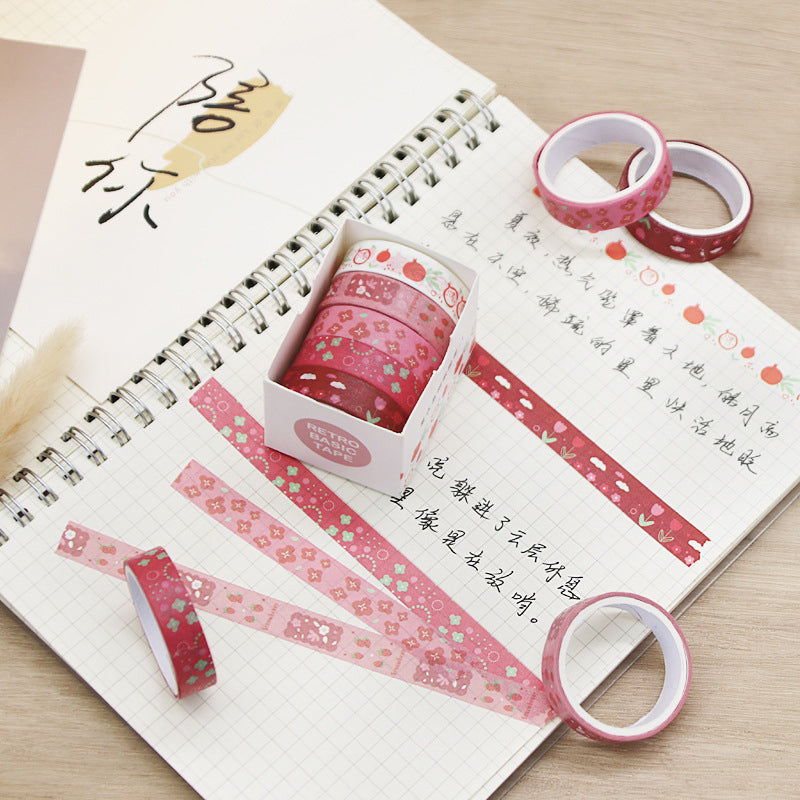 5pcs Printed Washi Masking Tape set