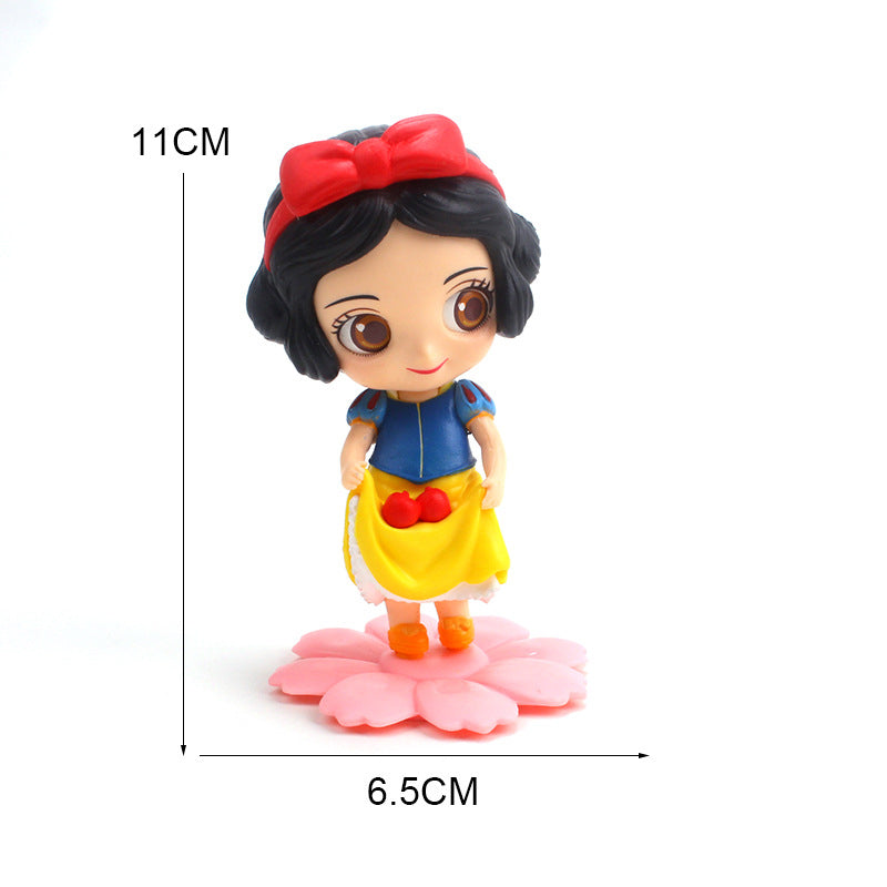 Solid PVC flower base Disney Dolls Mini Figure