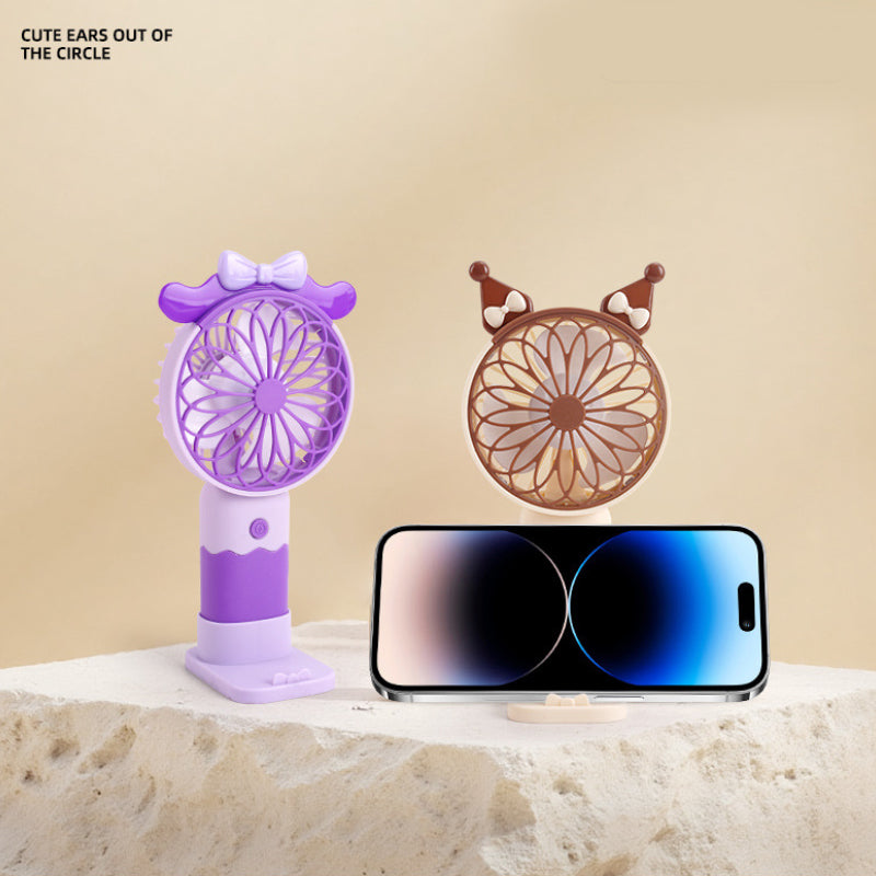 Rechargeable Mini Handheld Fan with Stand – Portable Summer Desk Fan for Kids & Travel